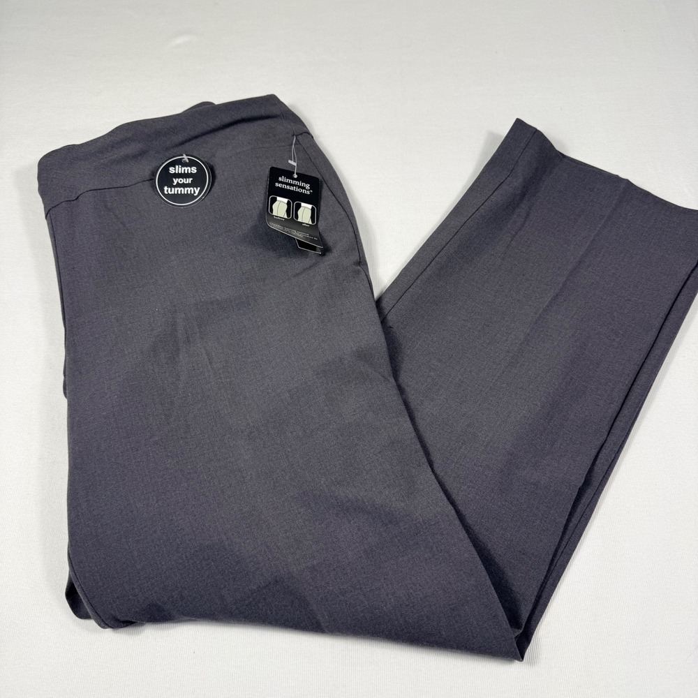 Counterparts Slimming Sensations Pants 16 Charcoal Gray Tummy Control Stretch - Picture 10 of 10
